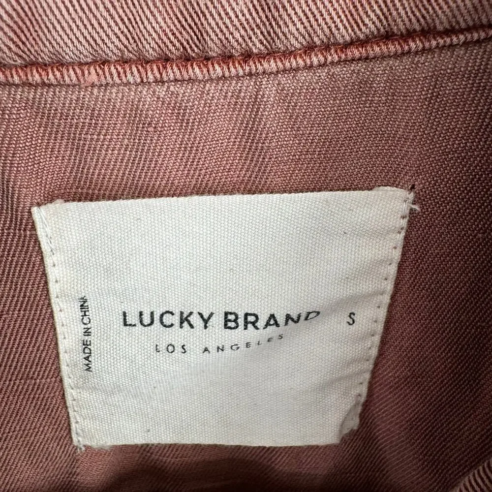 Lucky Brand Hooded Full Zip Jacket Womens Small Pink Super Soft‎